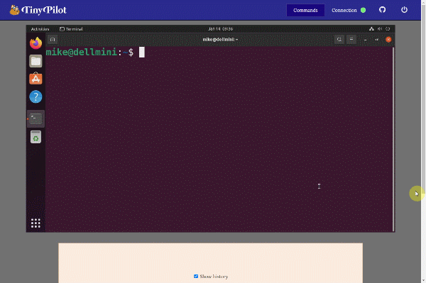 Screen capture of Proxmox install through TinyPilot